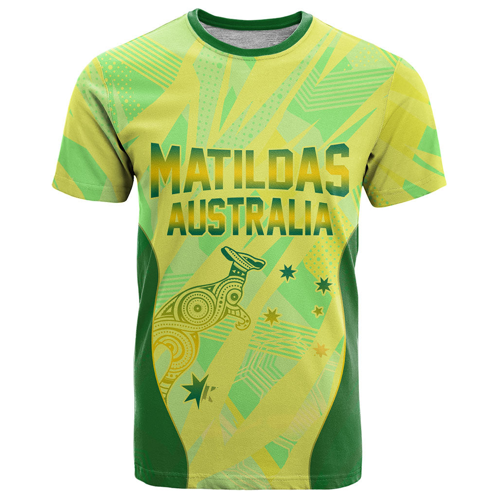 Matildas Australia Go Champions T Shirt Indigenous Dot Art Kangaroo Southern Cross Stars