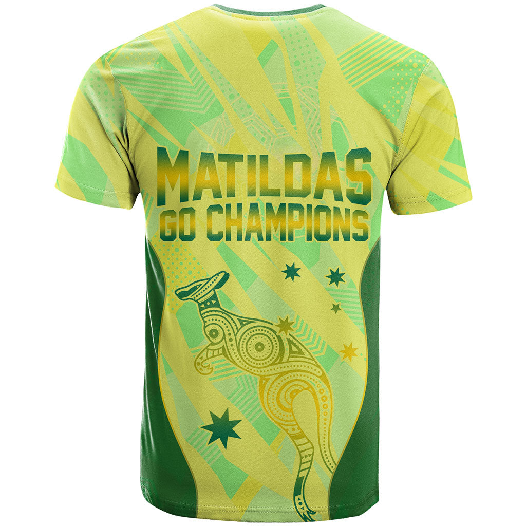 Matildas Australia Go Champions T Shirt Indigenous Dot Art Kangaroo Southern Cross Stars