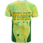 Matildas Australia Go Champions T Shirt Indigenous Dot Art Kangaroo Southern Cross Stars