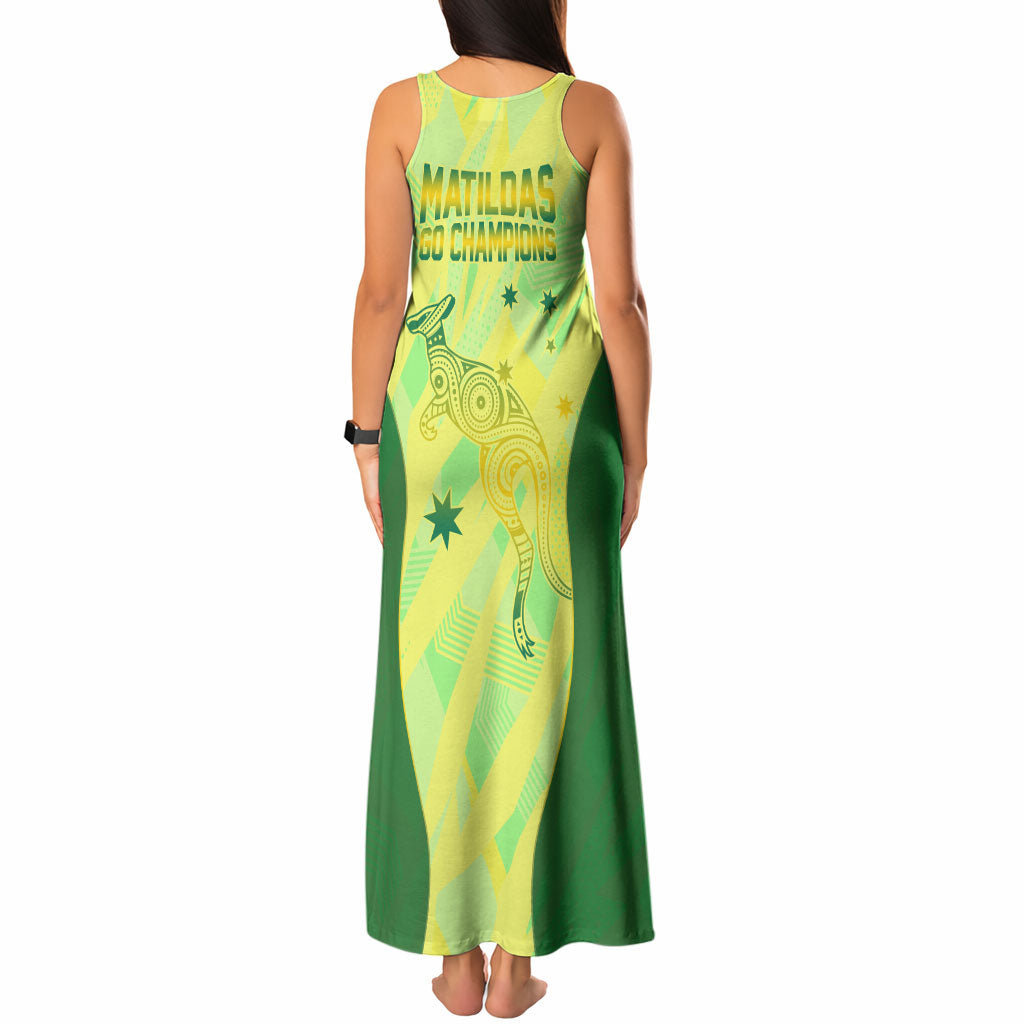 Matildas Australia Go Champions Tank Maxi Dress Indigenous Dot Art Kangaroo Southern Cross Stars