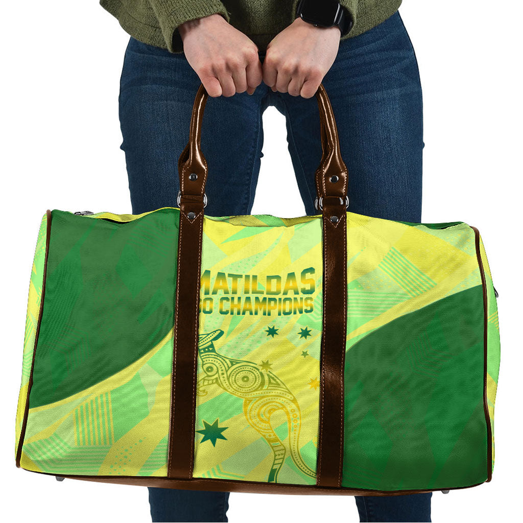 Matildas Australia Go Champions Travel Bag Indigenous Dot Art Kangaroo Southern Cross Stars