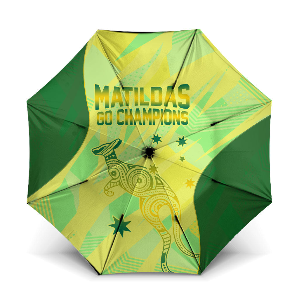 Matildas Australia Go Champions Umbrella Indigenous Dot Art Kangaroo Southern Cross Stars