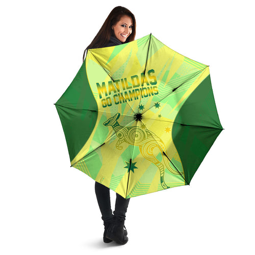 Matildas Australia Go Champions Umbrella Indigenous Dot Art Kangaroo Southern Cross Stars