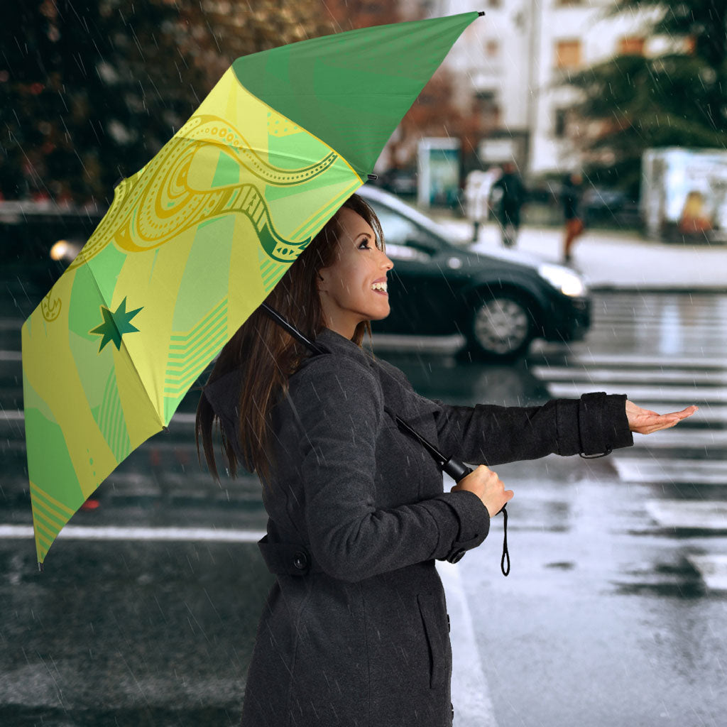 Matildas Australia Go Champions Umbrella Indigenous Dot Art Kangaroo Southern Cross Stars