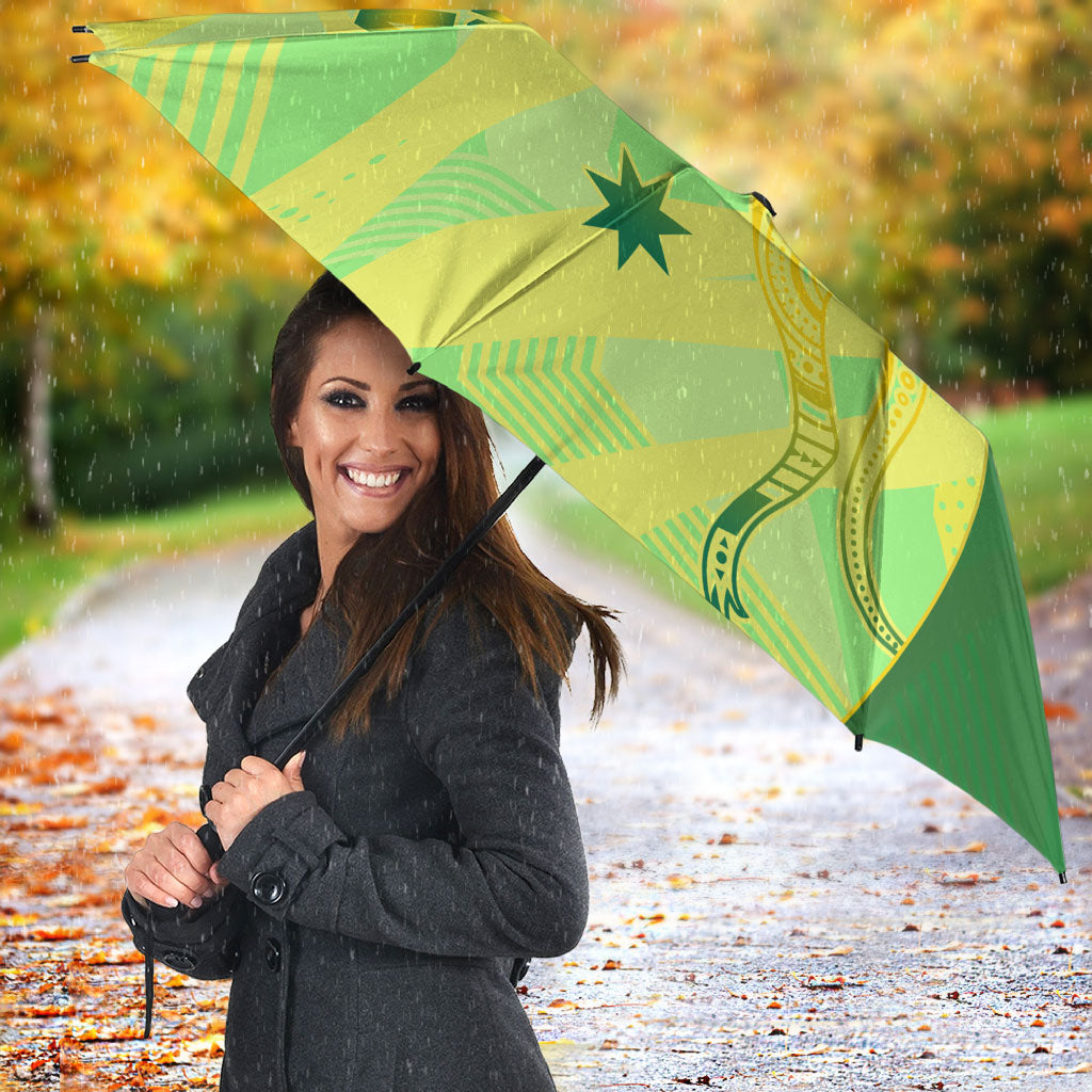 Matildas Australia Go Champions Umbrella Indigenous Dot Art Kangaroo Southern Cross Stars