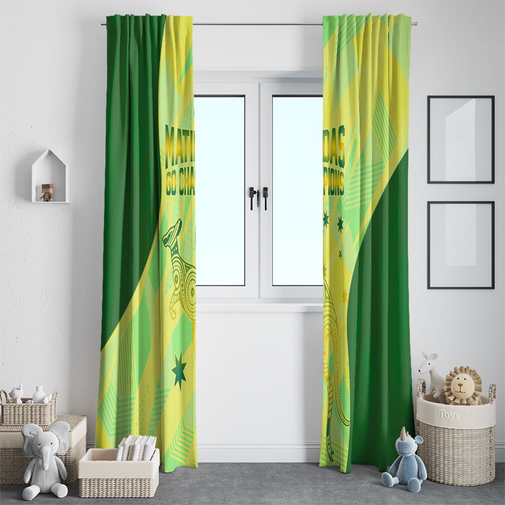 Matildas Australia Go Champions Window Curtain Indigenous Dot Art Kangaroo Southern Cross Stars