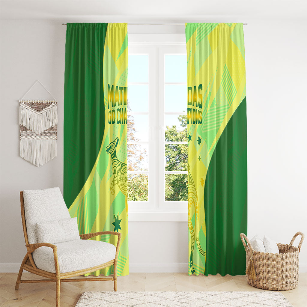 Matildas Australia Go Champions Window Curtain Indigenous Dot Art Kangaroo Southern Cross Stars