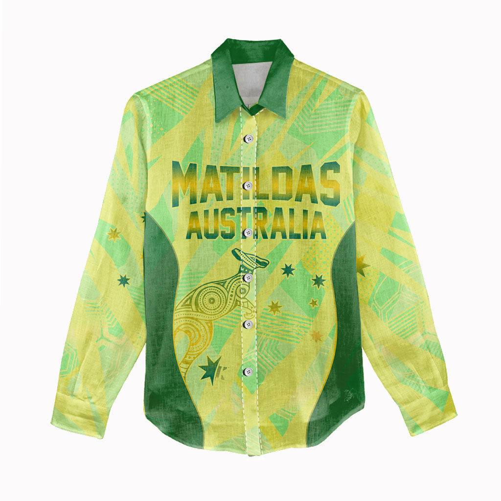 Matildas Australia Go Champions Women Casual Shirt Indigenous Dot Art Kangaroo Southern Cross Stars