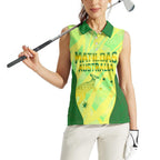 Matildas Australia Go Champions Women Sleeveless Polo Shirt Indigenous Dot Art Kangaroo Southern Cross Stars