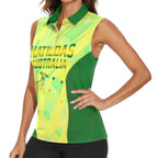 Matildas Australia Go Champions Women Sleeveless Polo Shirt Indigenous Dot Art Kangaroo Southern Cross Stars