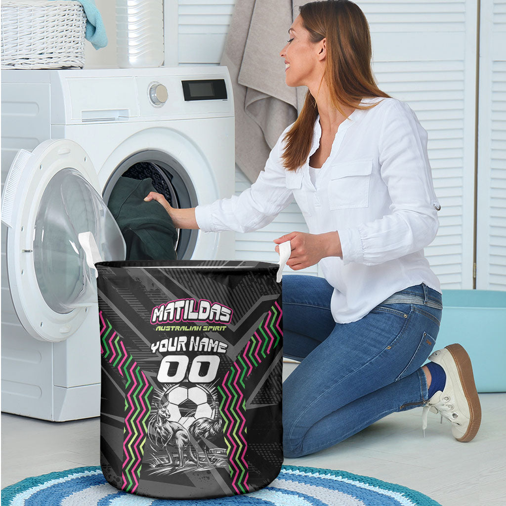 Personalised Matildas Australian Spirit Laundry Basket Kangaroo Emu Coat Of Arms Soccer Ball