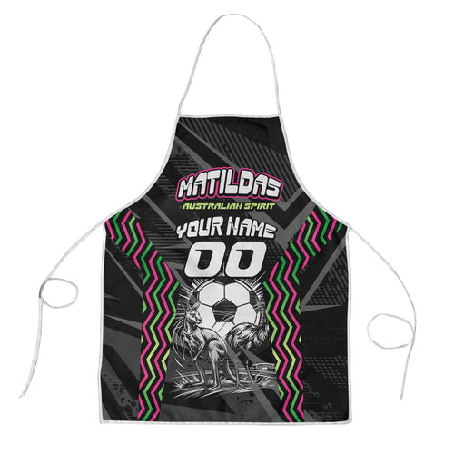 Personalised Matildas Australian Spirit Apron Kangaroo Emu Coat Of Arms Soccer Ball