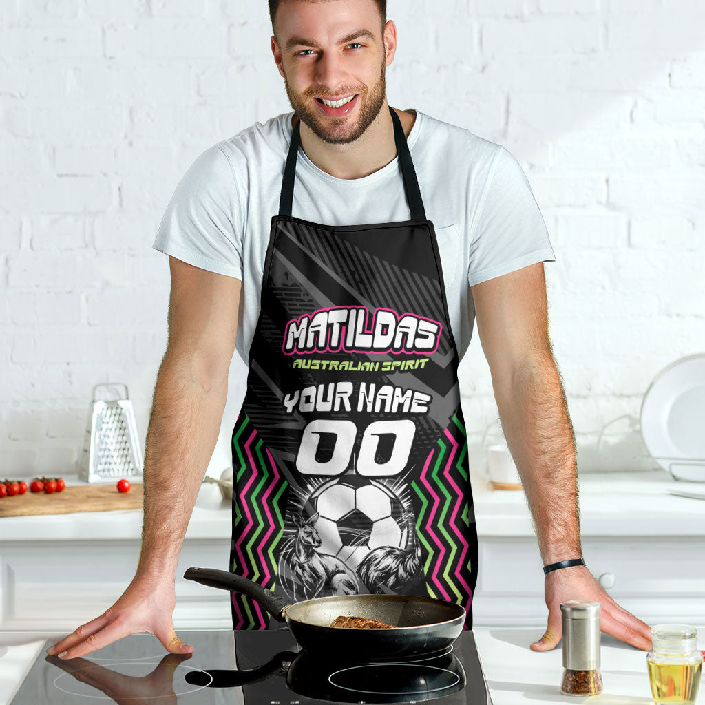 Personalised Matildas Australian Spirit Apron Kangaroo Emu Coat Of Arms Soccer Ball