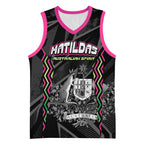 Personalised Matildas Australian Spirit Basketball Jersey Kangaroo Emu Coat Of Arms Soccer Ball