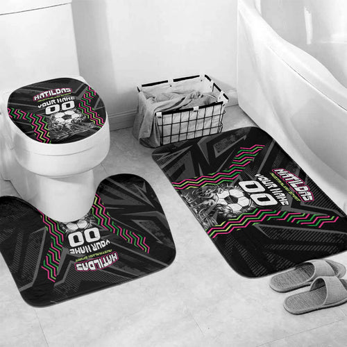 Personalised Matildas Australian Spirit Bathroom Set Kangaroo Emu Coat Of Arms Soccer Ball