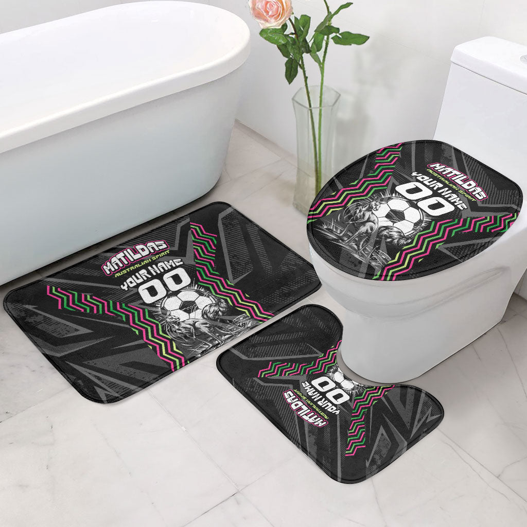 Personalised Matildas Australian Spirit Bathroom Set Kangaroo Emu Coat Of Arms Soccer Ball