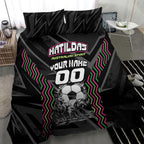 Personalised Matildas Australian Spirit Bedding Set Kangaroo Emu Coat Of Arms Soccer Ball