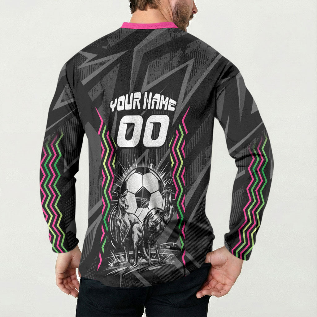 Personalised Matildas Australian Spirit Button Sweatshirt Kangaroo Emu Coat Of Arms Soccer Ball