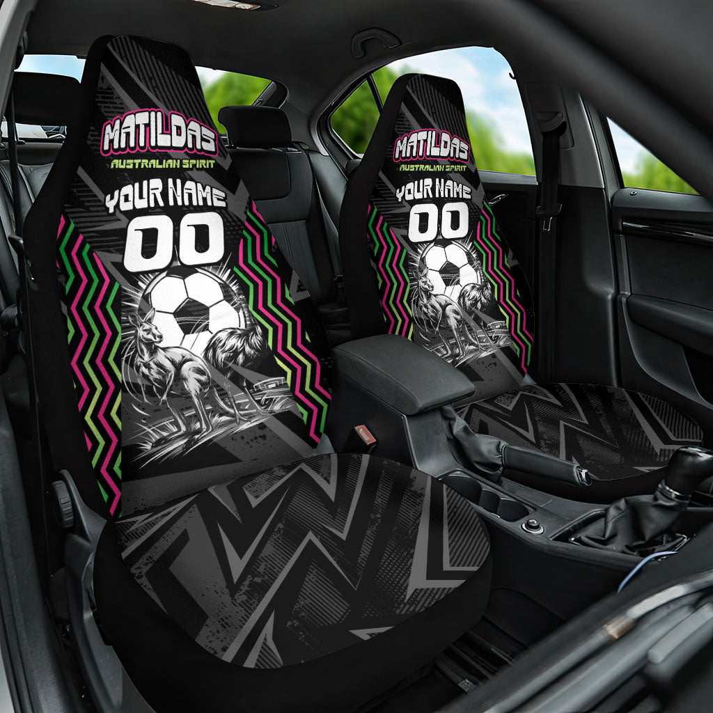 Personalised Matildas Australian Spirit Car Seat Cover Kangaroo Emu Coat Of Arms Soccer Ball