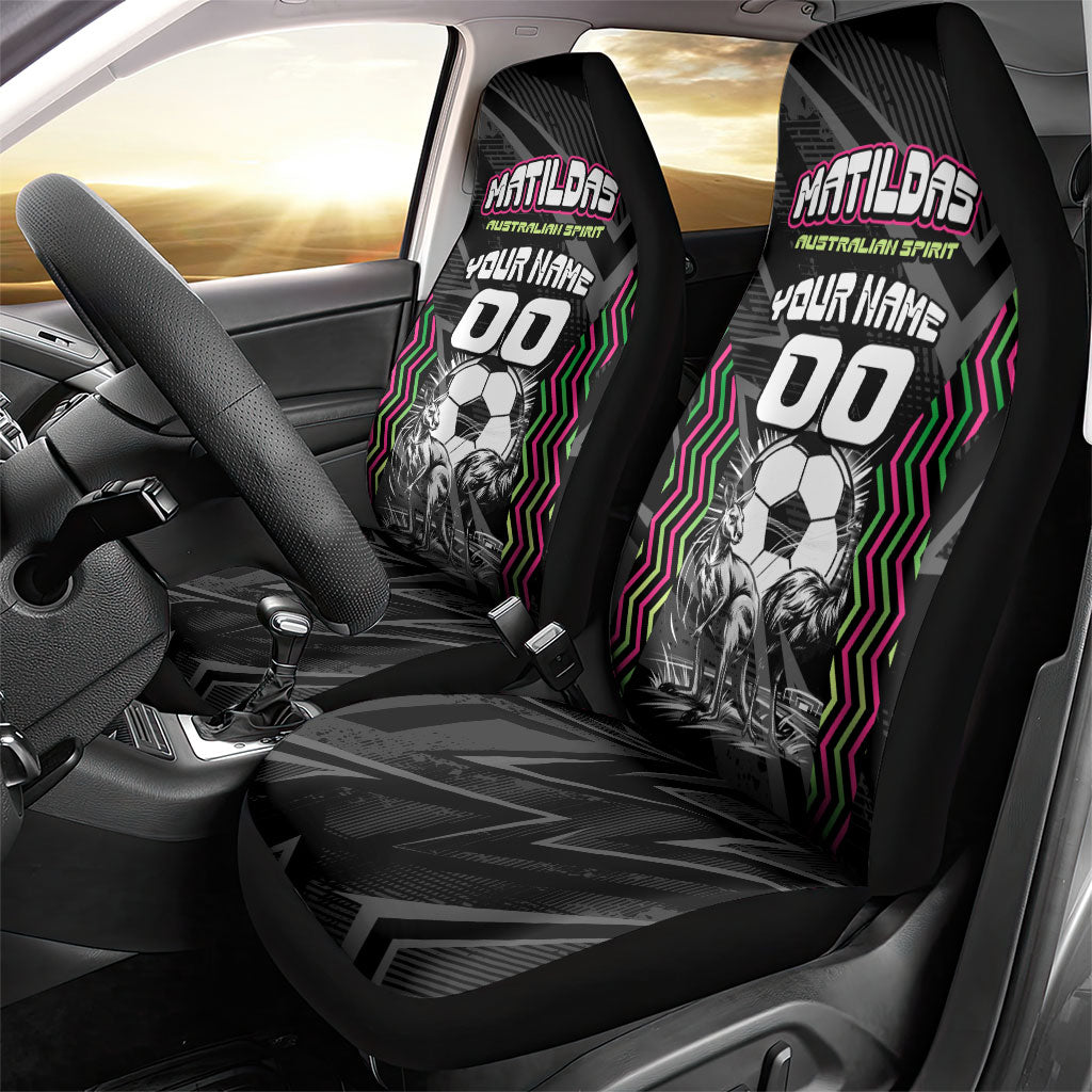 Personalised Matildas Australian Spirit Car Seat Cover Kangaroo Emu Coat Of Arms Soccer Ball