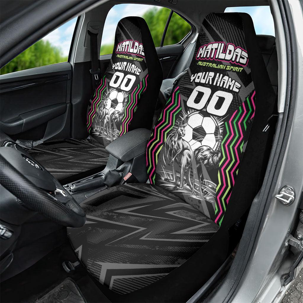 Personalised Matildas Australian Spirit Car Seat Cover Kangaroo Emu Coat Of Arms Soccer Ball