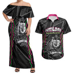 Personalised Matildas Australian Spirit Couples Matching Off Shoulder Maxi Dress and Hawaiian Shirt Kangaroo Emu Coat Of Arms Soccer Ball