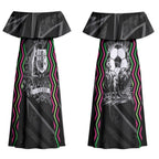 Personalised Matildas Australian Spirit Couples Matching Off Shoulder Maxi Dress and Hawaiian Shirt Kangaroo Emu Coat Of Arms Soccer Ball