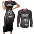 Personalised Matildas Australian Spirit Couples Matching Short Sleeve Bodycon Dress and Long Sleeve Button Shirt Kangaroo Emu Coat Of Arms Soccer Ball