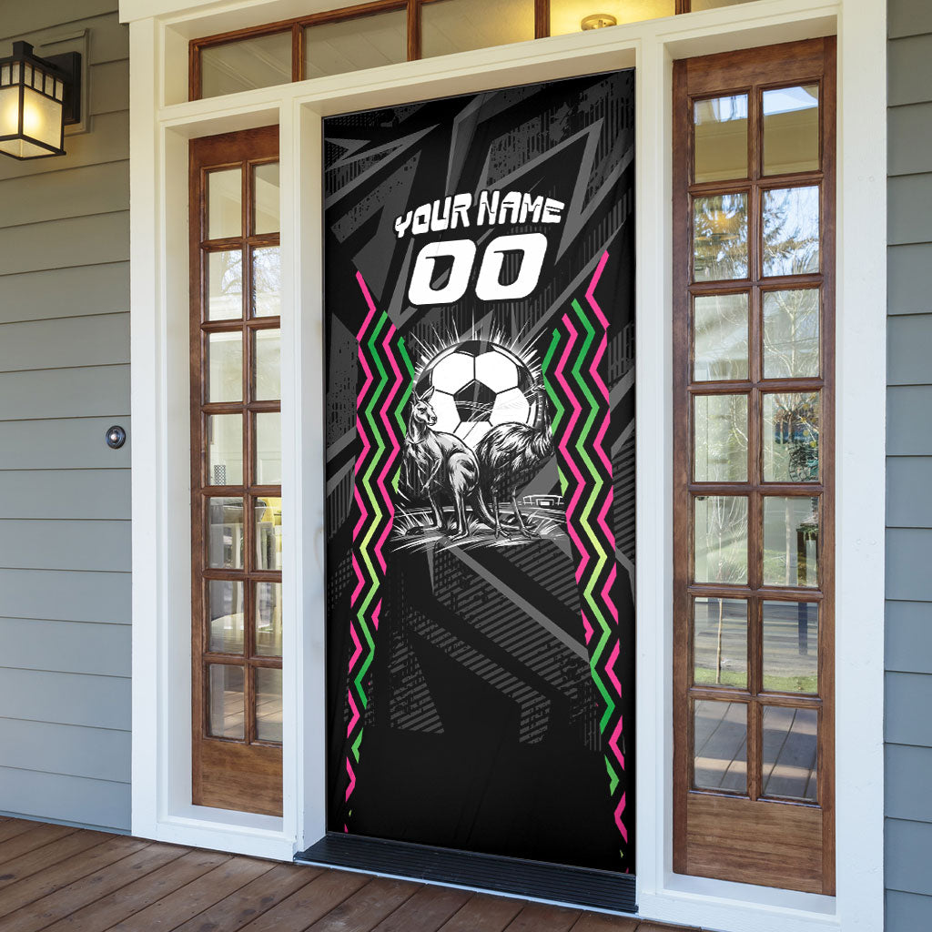 Personalised Matildas Australian Spirit Door Cover Kangaroo Emu Coat Of Arms Soccer Ball