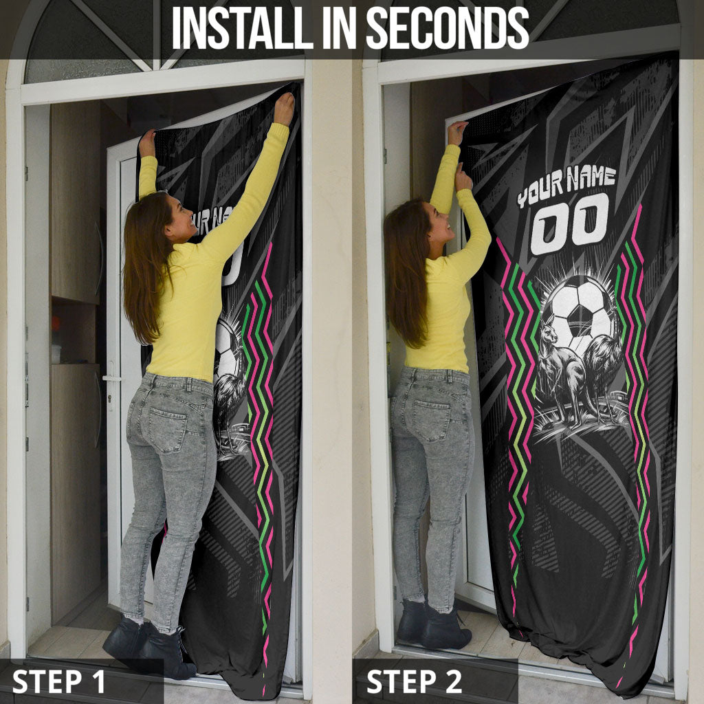 Personalised Matildas Australian Spirit Door Cover Kangaroo Emu Coat Of Arms Soccer Ball