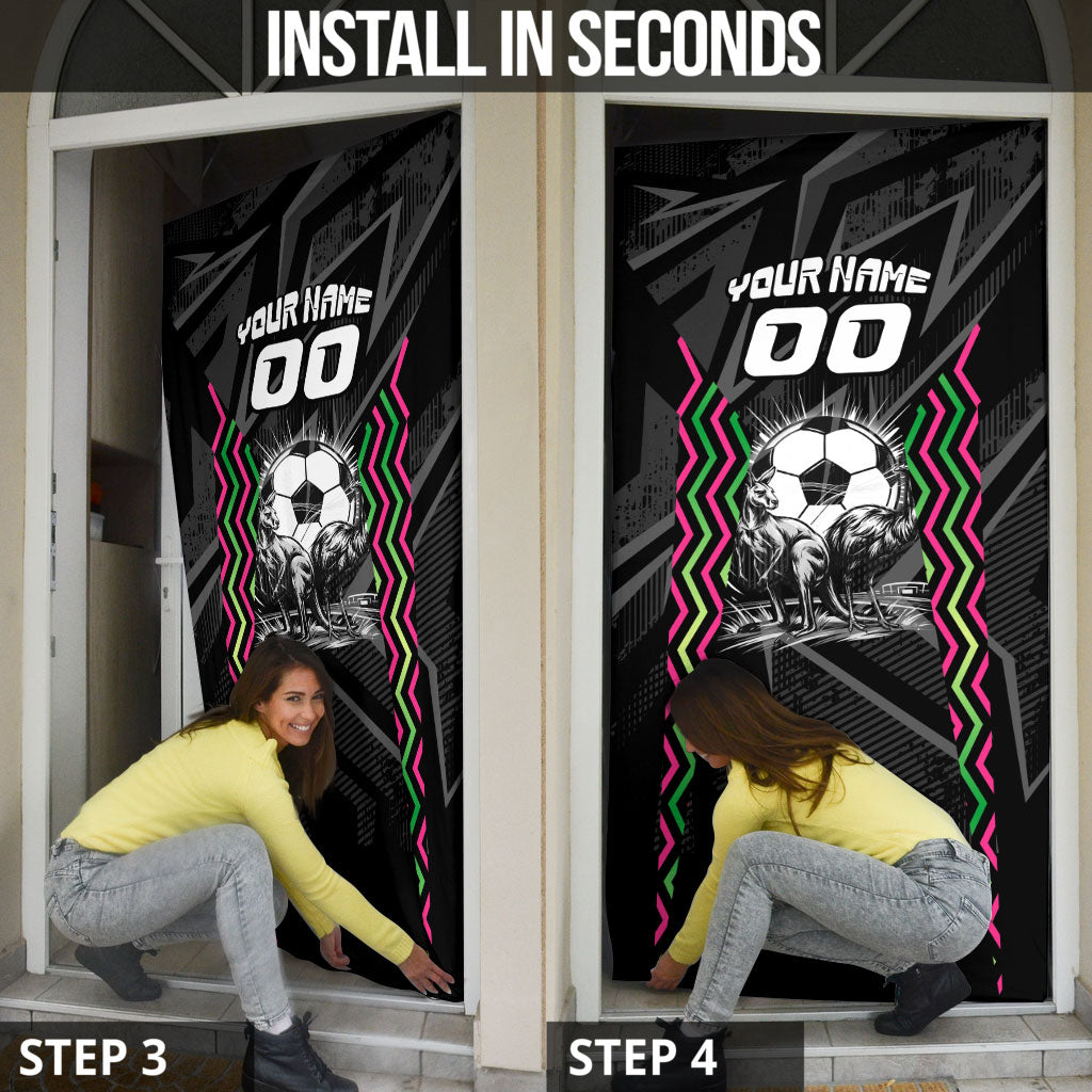 Personalised Matildas Australian Spirit Door Cover Kangaroo Emu Coat Of Arms Soccer Ball