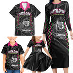 Personalised Matildas Australian Spirit Family Matching Long Sleeve Bodycon Dress and Hawaiian Shirt Kangaroo Emu Coat Of Arms Soccer Ball