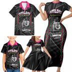 Personalised Matildas Australian Spirit Family Matching Short Sleeve Bodycon Dress and Hawaiian Shirt Kangaroo Emu Coat Of Arms Soccer Ball