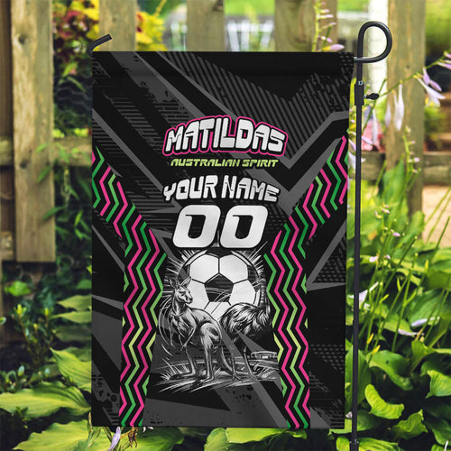 Personalised Matildas Australian Spirit Garden Flag Kangaroo Emu Coat Of Arms Soccer Ball