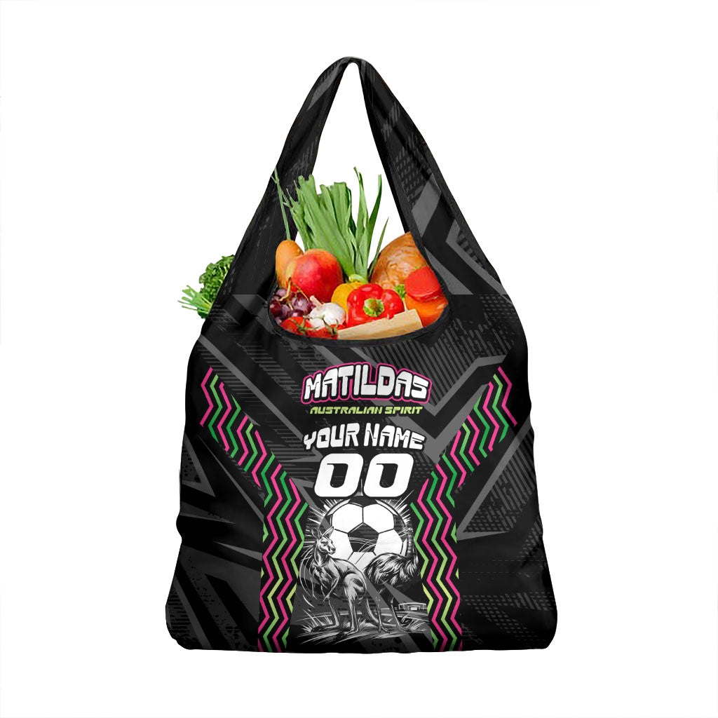 Personalised Matildas Australian Spirit Grocery Bag Kangaroo Emu Coat Of Arms Soccer Ball