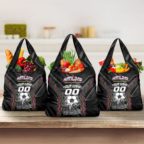 Personalised Matildas Australian Spirit Grocery Bag Kangaroo Emu Coat Of Arms Soccer Ball