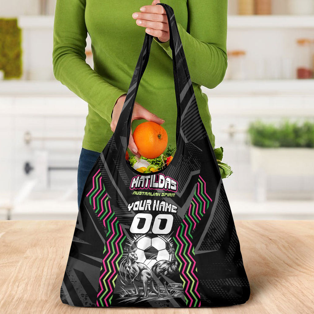 Personalised Matildas Australian Spirit Grocery Bag Kangaroo Emu Coat Of Arms Soccer Ball