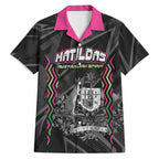 Personalised Matildas Australian Spirit Hawaiian Shirt Kangaroo Emu Coat Of Arms Soccer Ball