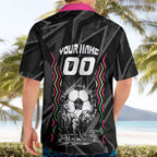 Personalised Matildas Australian Spirit Hawaiian Shirt Kangaroo Emu Coat Of Arms Soccer Ball