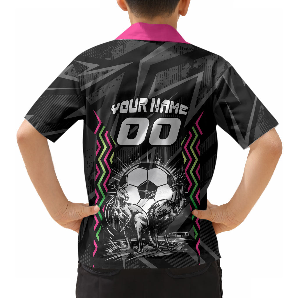 Personalised Matildas Australian Spirit Hawaiian Shirt Kangaroo Emu Coat Of Arms Soccer Ball