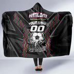 Personalised Matildas Australian Spirit Hooded Blanket Kangaroo Emu Coat Of Arms Soccer Ball