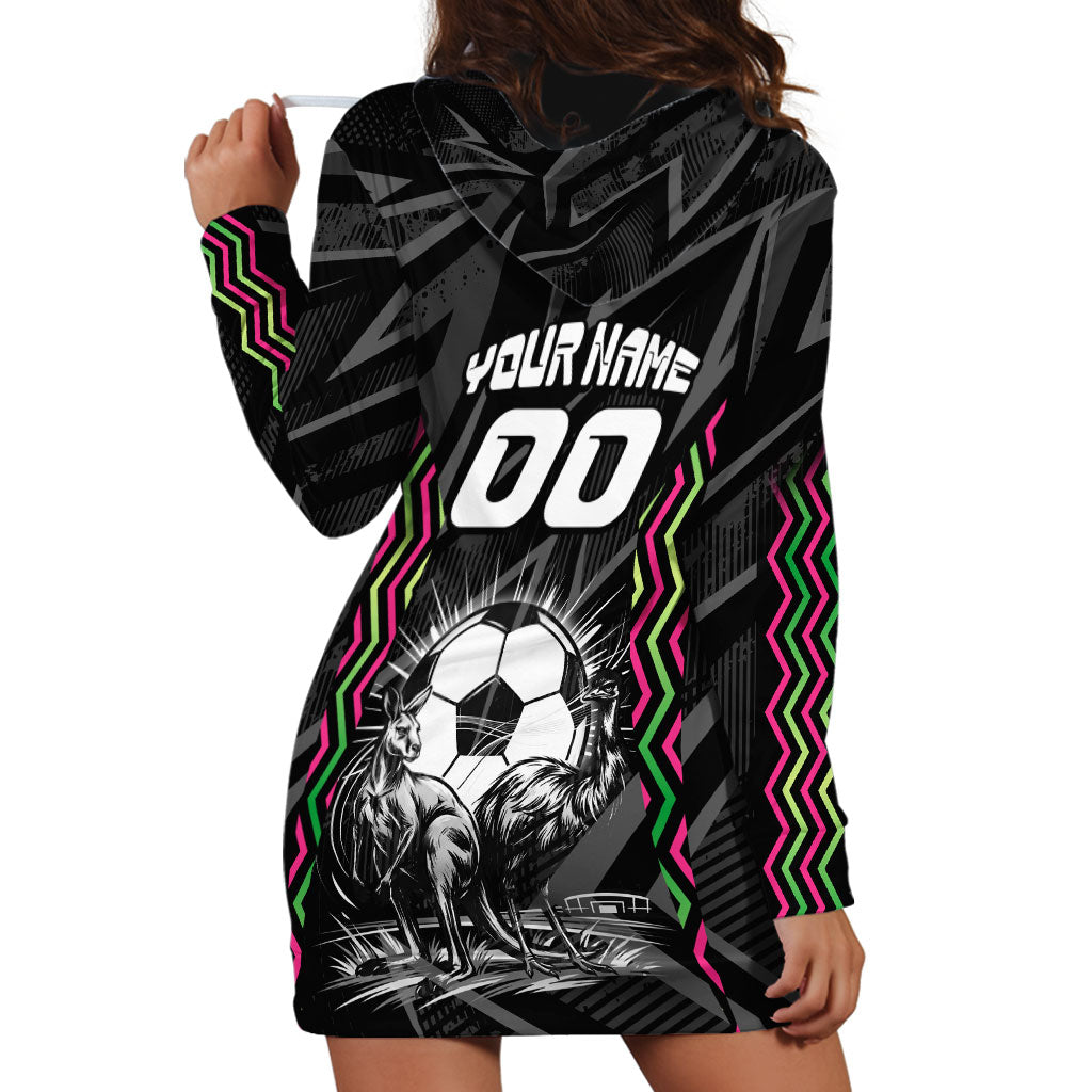 Personalised Matildas Australian Spirit Hoodie Dress Kangaroo Emu Coat Of Arms Soccer Ball
