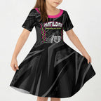 Personalised Matildas Australian Spirit Kid Short Sleeve Dress Kangaroo Emu Coat Of Arms Soccer Ball
