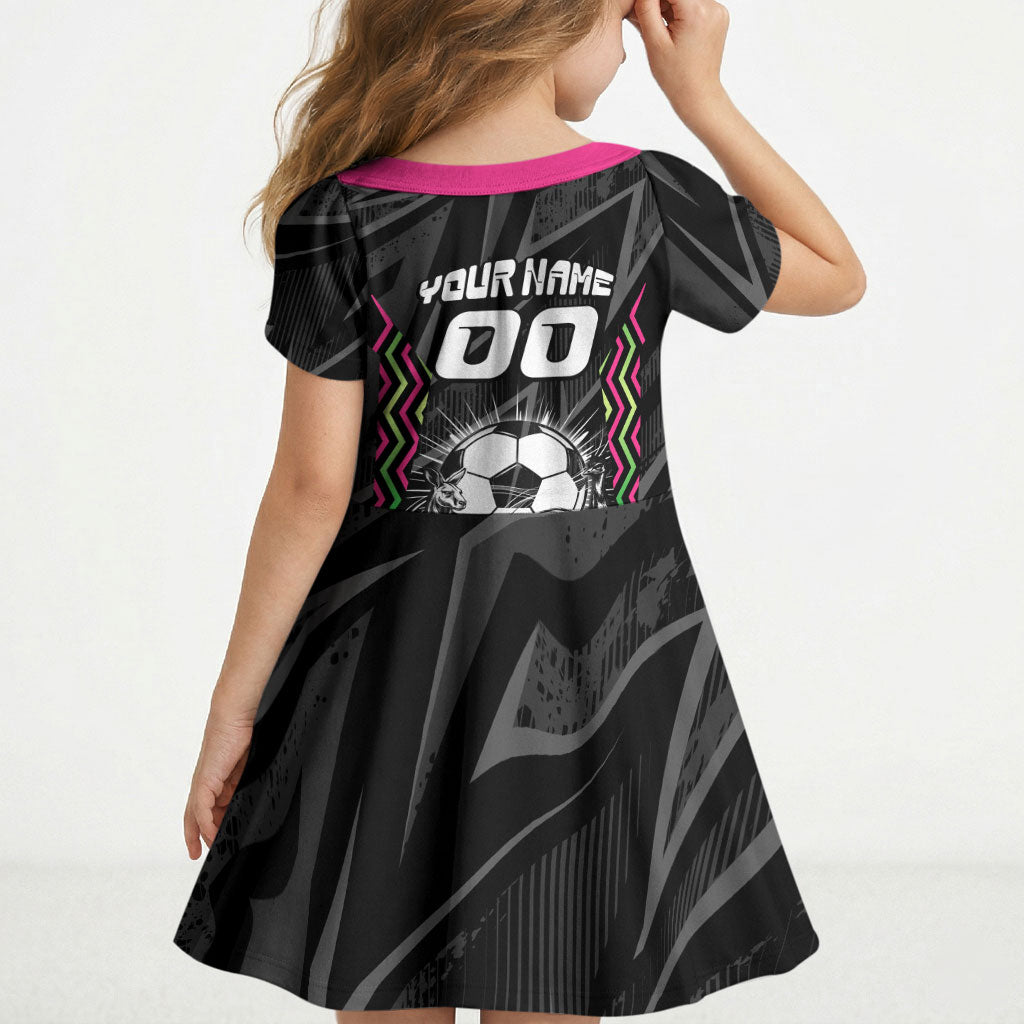 Personalised Matildas Australian Spirit Kid Short Sleeve Dress Kangaroo Emu Coat Of Arms Soccer Ball