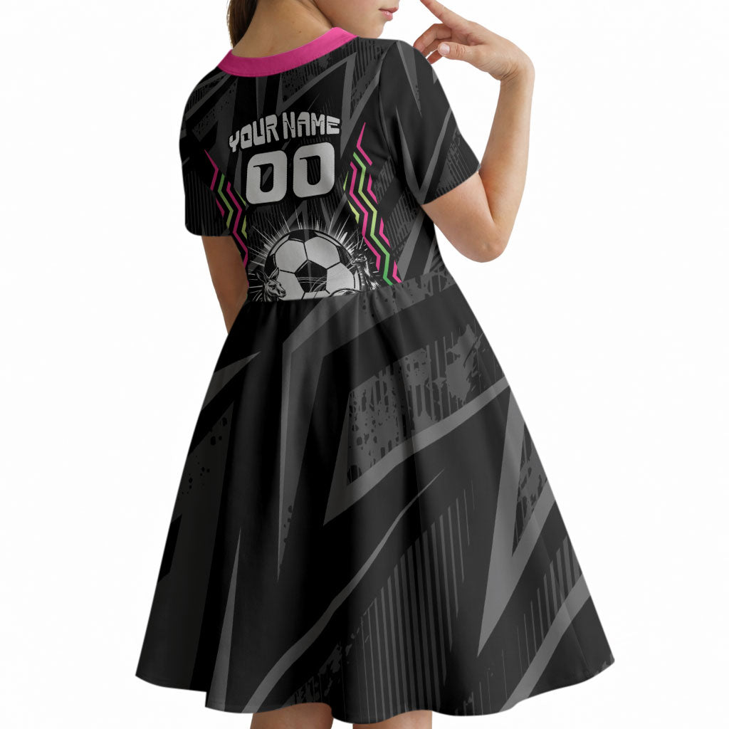 Personalised Matildas Australian Spirit Kid Short Sleeve Dress Kangaroo Emu Coat Of Arms Soccer Ball