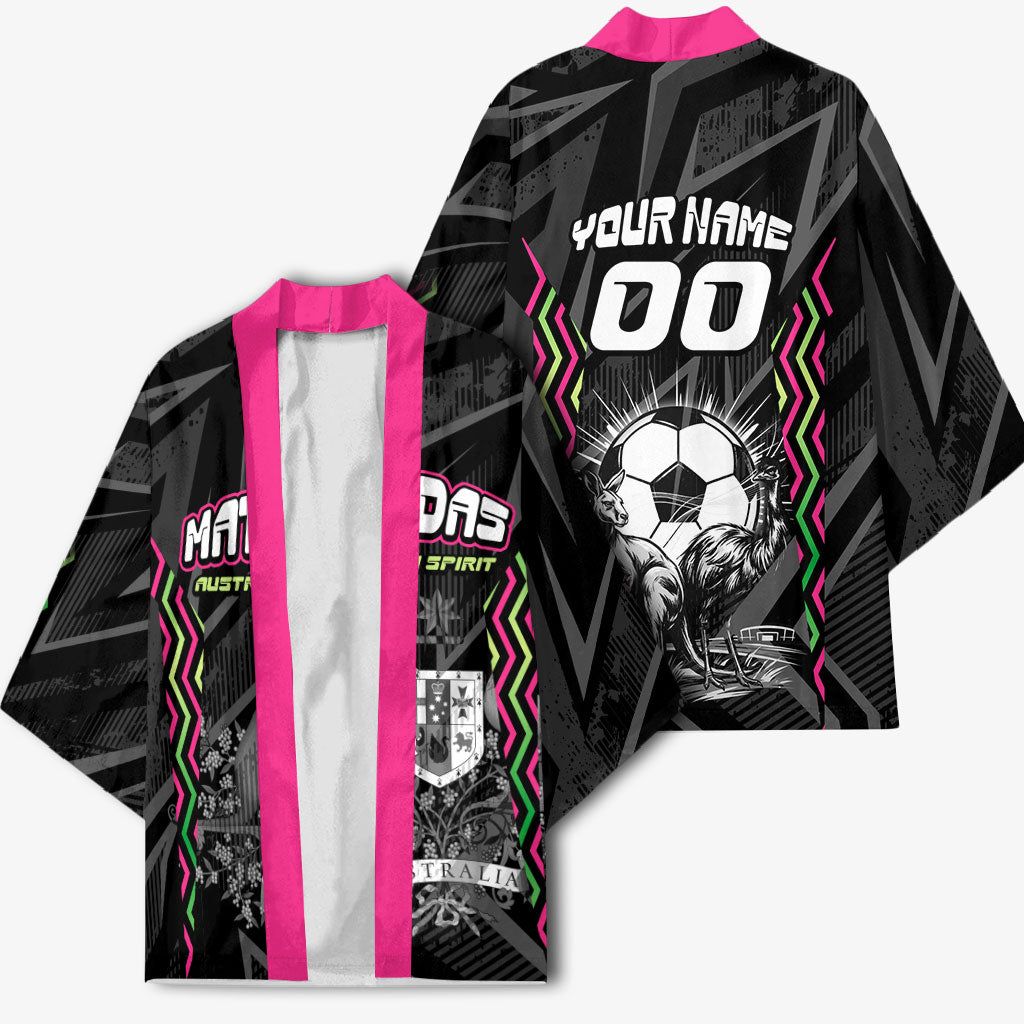 Personalised Matildas Australian Spirit Kimono Kangaroo Emu Coat Of Arms Soccer Ball