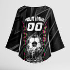 Personalised Matildas Australian Spirit Kimono Sleeve Blouse Kangaroo Emu Coat Of Arms Soccer Ball