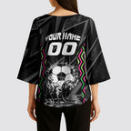 Personalised Matildas Australian Spirit Kimono Sleeve Blouse Kangaroo Emu Coat Of Arms Soccer Ball