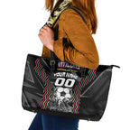 Personalised Matildas Australian Spirit Leather Tote Bag Kangaroo Emu Coat Of Arms Soccer Ball