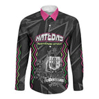Personalised Matildas Australian Spirit Long Sleeve Button Shirt Kangaroo Emu Coat Of Arms Soccer Ball